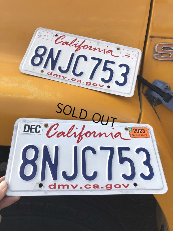画像1: Original USA California License Plate 8NJC753 SET (R313)