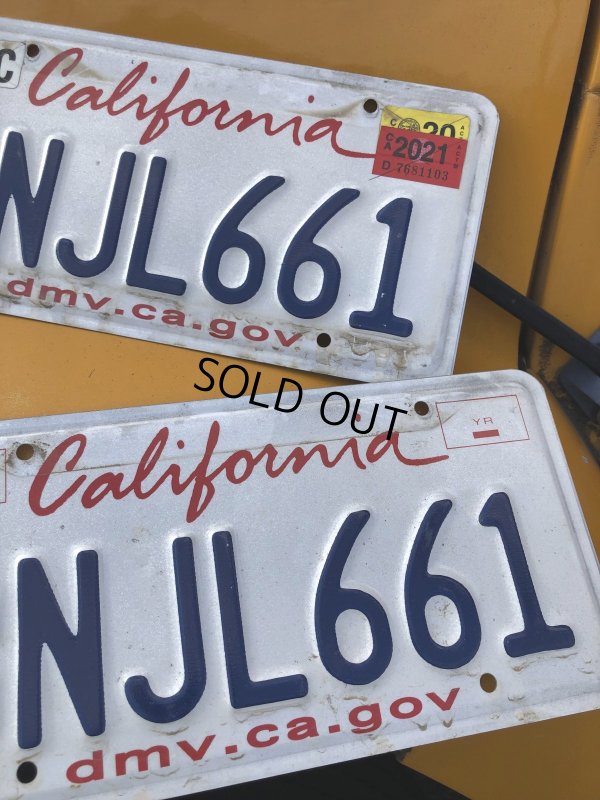 画像2: Original USA California License Plate 8NJL661 SET (R311)