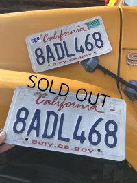 Original USA California License Plate 8ADL468 SET (R316)