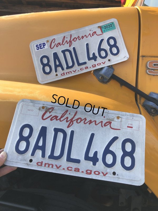 画像1: Original USA California License Plate 8ADL468 SET (R316)