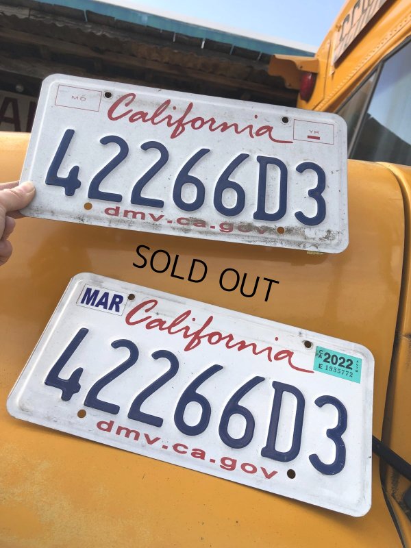 画像1: Original USA California License Plate 42266D3 SET (R312)