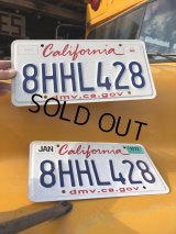Original USA California License Plate 8HHL428 SET (R308)