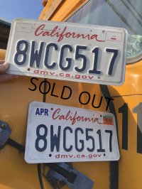Original USA California License Plate 8WCG517 SET (R315)
