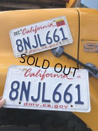 Original USA California License Plate 8NJL661 SET (R311)