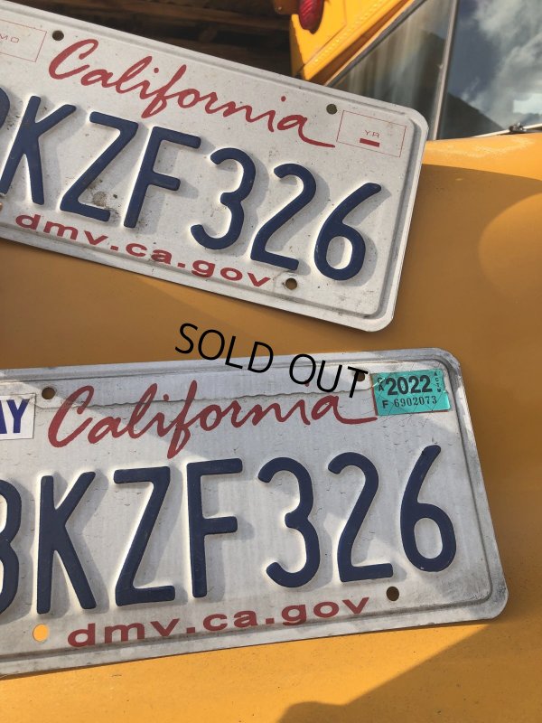 画像2: Original USA California License Plate 8KZF326 SET (R307)