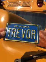 70s Vintage California Kids Bicycle Name License Plate / TREVOR (R337) 