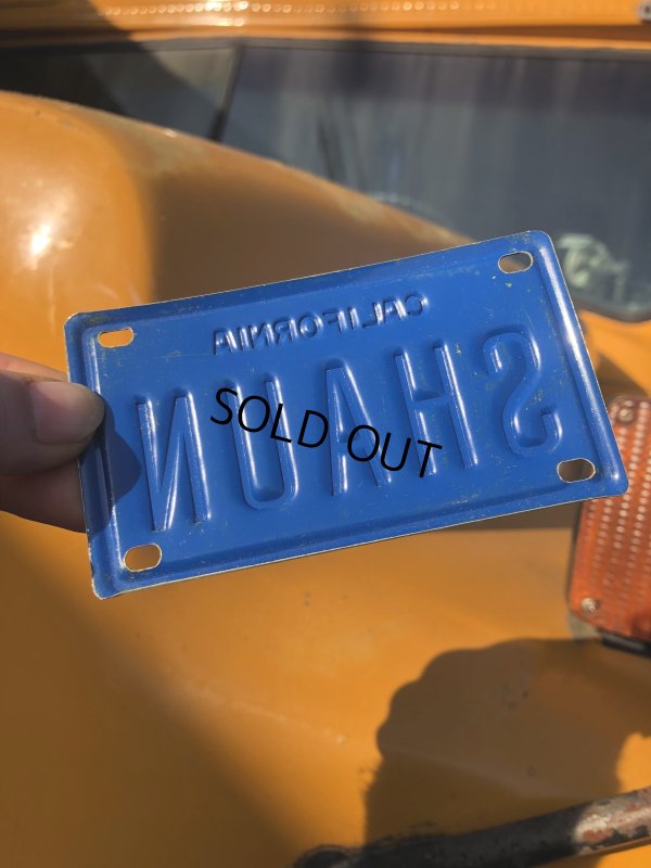 画像2: 70s Vintage California Kids Bicycle Name License Plate / SHAUN (R328) 