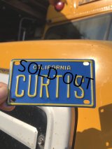 70s Vintage California Kids Bicycle Name License Plate / CURTIS (R335) 