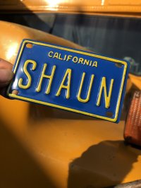 70s Vintage California Kids Bicycle Name License Plate / SHAUN (R328) 