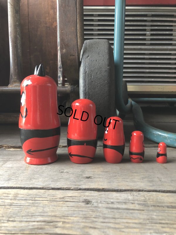 画像4: Red Devil Matryoshka Wooden Figurines (R326) 