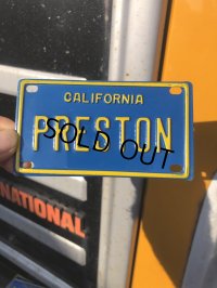 70s Vintage California Kids Bicycle Name License Plate / PRESTON (R337) 
