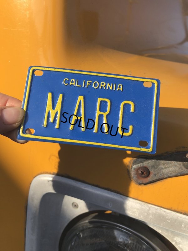 画像1: 70s Vintage California Kids Bicycle Name License Plate / MARC (R329) 