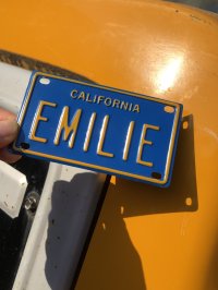 70s Vintage California Kids Bicycle Name License Plate / EMILIE (R338) 