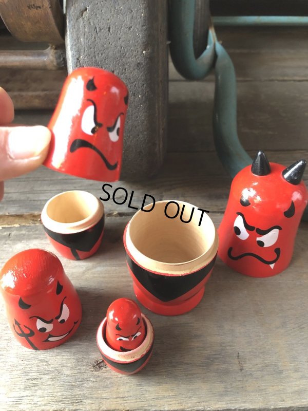 画像10: Red Devil Matryoshka Wooden Figurines (R326) 