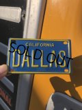 70s Vintage California Kids Bicycle Name License Plate / DALLAS (R340) 
