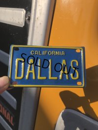 70s Vintage California Kids Bicycle Name License Plate / DALLAS (R340) 