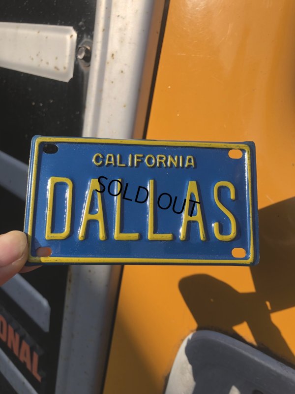画像1: 70s Vintage California Kids Bicycle Name License Plate / DALLAS (R340) 