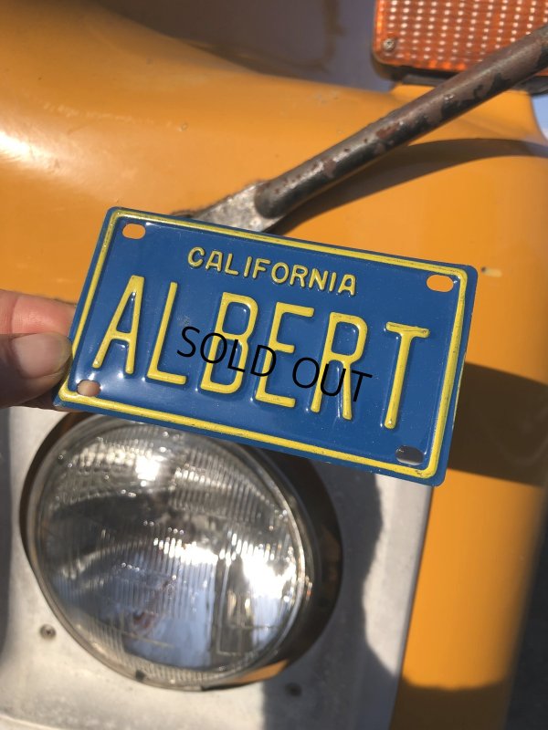 画像1: 70s Vintage California Kids Bicycle Name License Plate / ALBERT (R330) 
