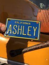 70s Vintage California Kids Bicycle Name License Plate / ASHLEY (R332) 