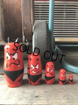 Red Devil Matryoshka Wooden Figurines (R326) 