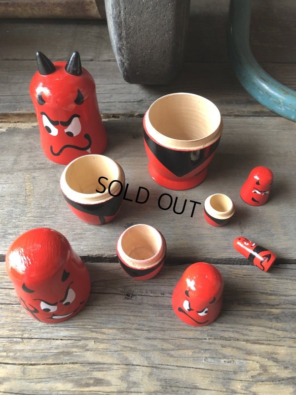 画像12: Red Devil Matryoshka Wooden Figurines (R326) 
