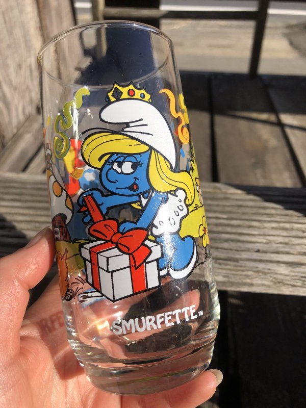 画像5: 80s Vintage Hardee's Smurf Glass SMURFETTE (R343)