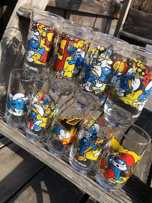画像6: 80s Vintage Hardee's Smurf Glass SMURFETTE (R343)