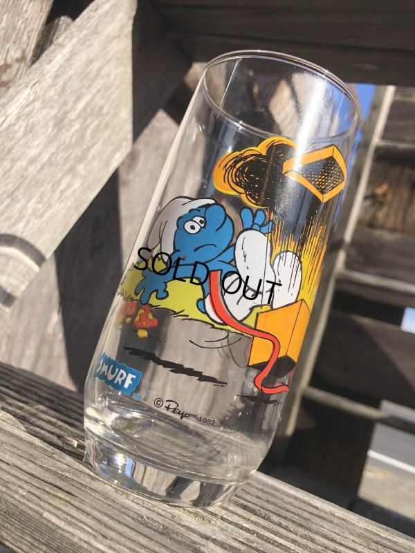 画像2: 80s Vintage Hardee's Smurf Glass JOKEY (R342)