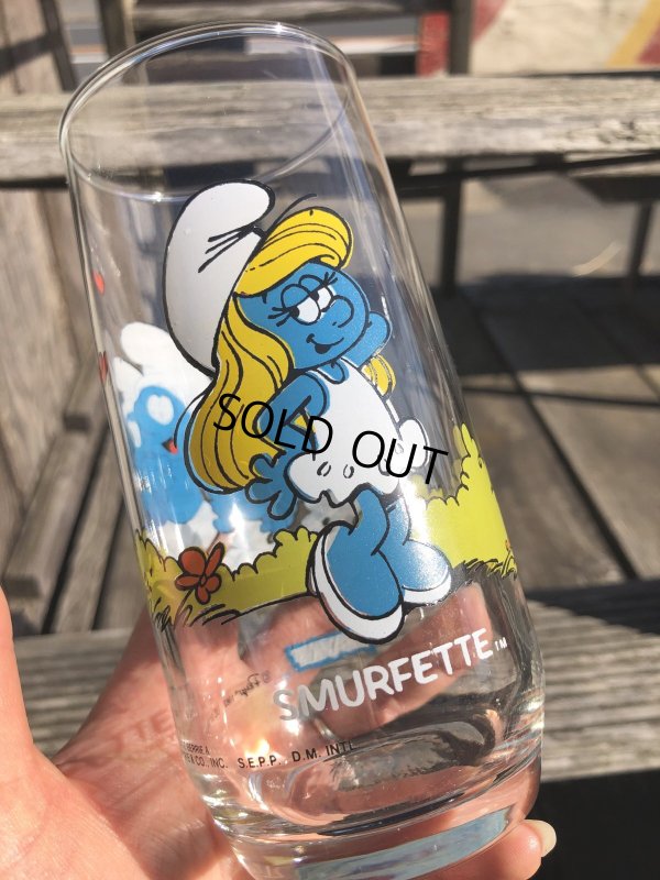 画像4: 80s Vintage Hardee's Smurf Glass SMURFETTE (R340)