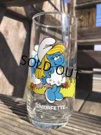 80s Vintage Hardee's Smurf Glass SMURFETTE (R340)