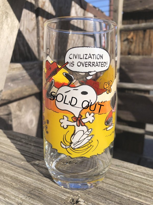 画像1: 80s Vintage McDonald's Camp Snoopy Collection Glass (R345)