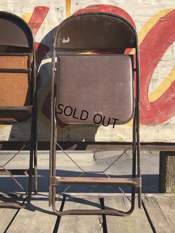 画像1: Vintage USA Metal Folding Chair Packer7 (B385)