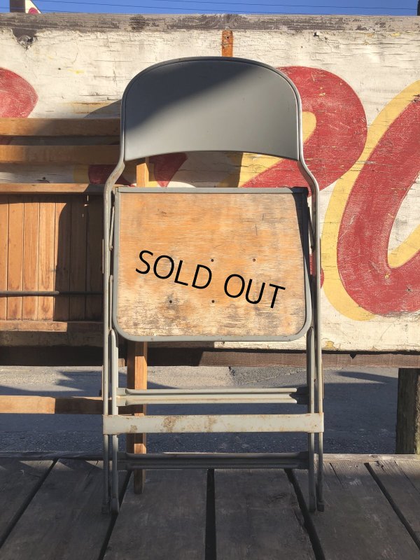 画像1: Vintage USA  Metal x Wood Folding Chair Clarin (B382)