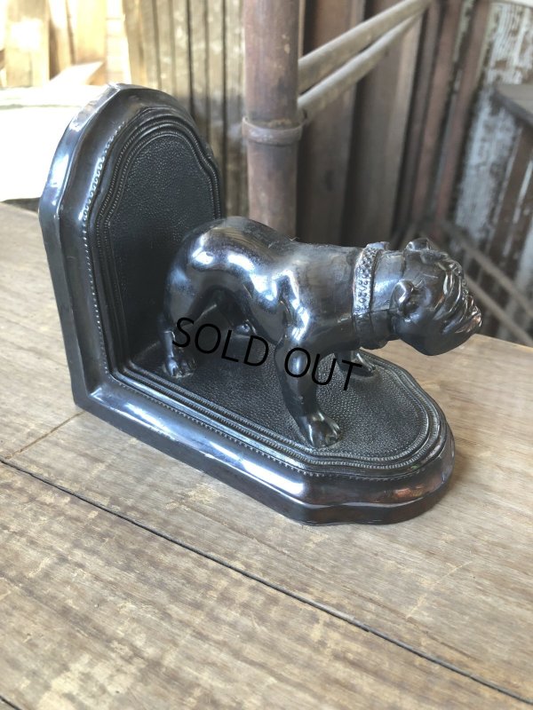 画像2: Vintage Metal Bulldog Bookend Statue (R386)