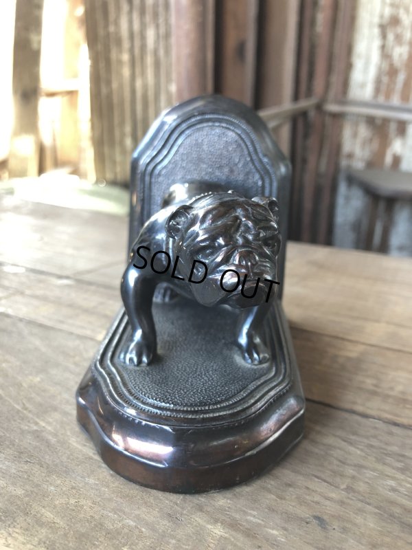 画像1: Vintage Metal Bulldog Bookend Statue (R386)