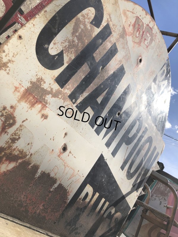 画像10: 【店舗引き取り限定】 Vintage CHAMPION SPARK PLUG SERVICE GAS STATION Sign Bullet Holes Huge ! (R403) 