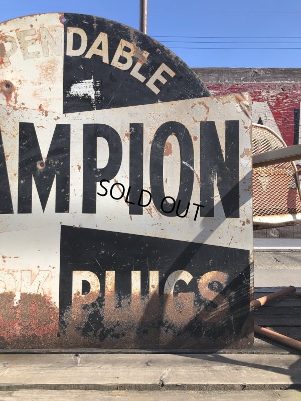 画像12: 【店舗引き取り限定】 Vintage CHAMPION SPARK PLUG SERVICE GAS STATION Sign Bullet Holes Huge ! (R403) 