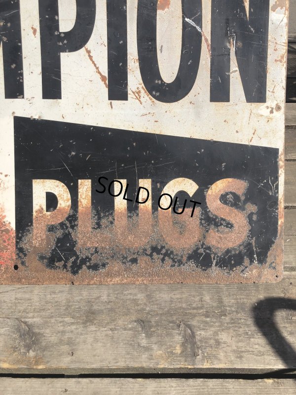 画像7: 【店舗引き取り限定】 Vintage CHAMPION SPARK PLUG SERVICE GAS STATION Sign Bullet Holes Huge ! (R403) 
