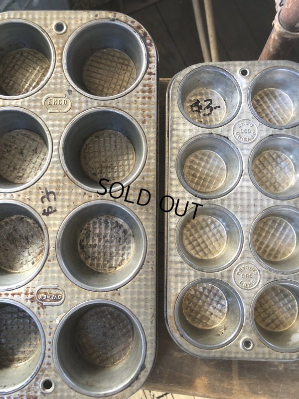 画像4: Vintage USA EKCO Metal Kitchenware Cupcake Muffin Tin Pan (R411) 