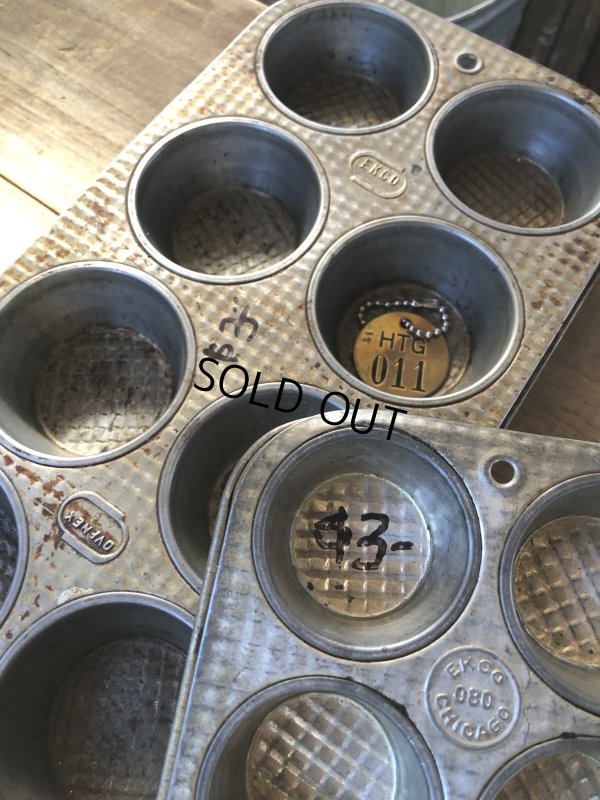 画像3: Vintage USA EKCO Metal Kitchenware Cupcake Muffin Tin Pan (R411) 