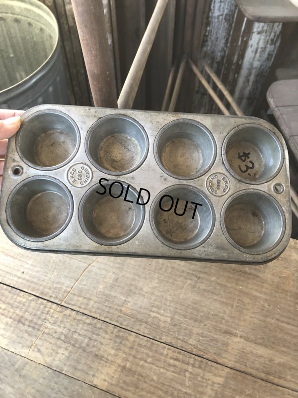 画像5: Vintage USA EKCO Metal Kitchenware Cupcake Muffin Tin Pan (R407) 
