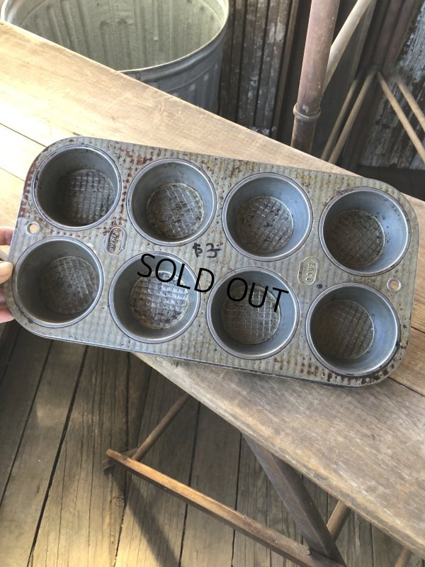 画像1: Vintage USA EKCO Metal Kitchenware Cupcake Muffin Tin Pan (R411) 