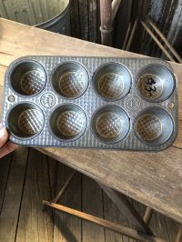 Vintage USA EKCO Metal Kitchenware Cupcake Muffin Tin Pan (R412) 