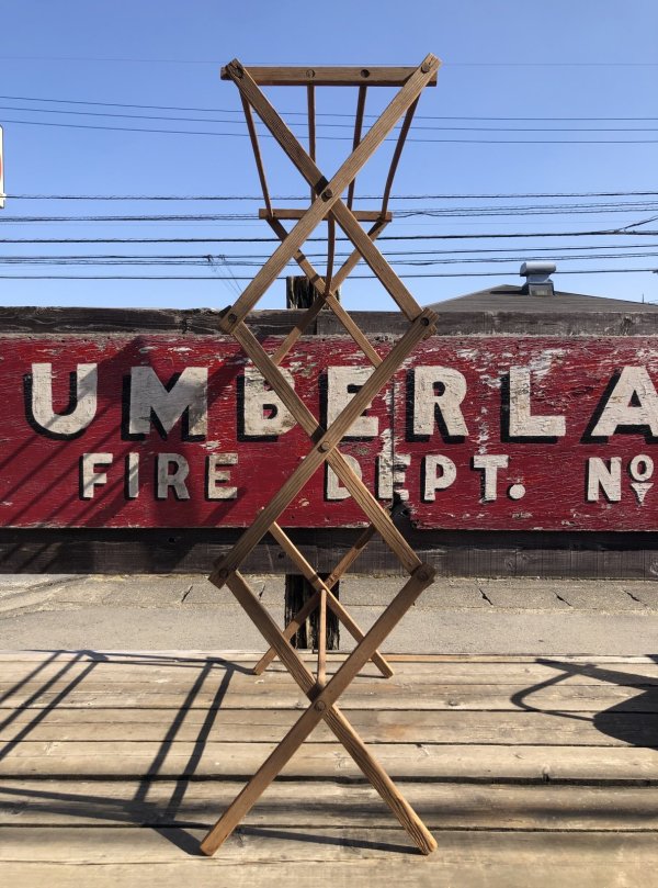 画像15: 【店舗引き取り限定】 Vintage Wooden Clothes Drying Laundry Folding Rack (R419)