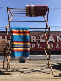 【店舗引き取り限定】 Vintage Wooden Clothes Drying Laundry Folding Rack (R419)