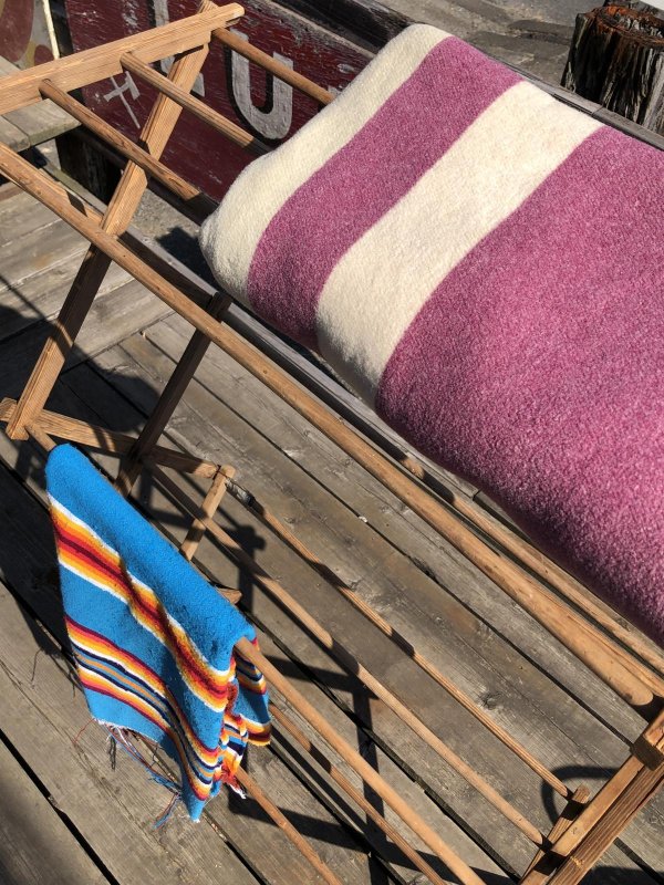 画像3: 【店舗引き取り限定】 Vintage Wooden Clothes Drying Laundry Folding Rack (R419)