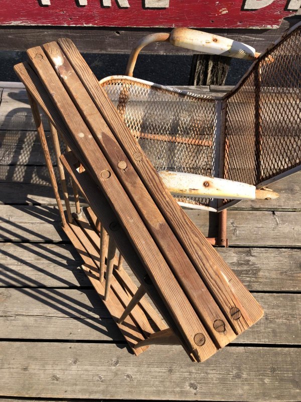 画像26: 【店舗引き取り限定】 Vintage Wooden Clothes Drying Laundry Folding Rack (R419)