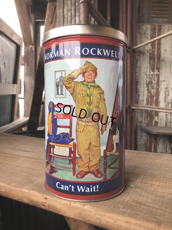画像1: Advertising Tin Can Norman Rockwell Can't Wait!  (R418)