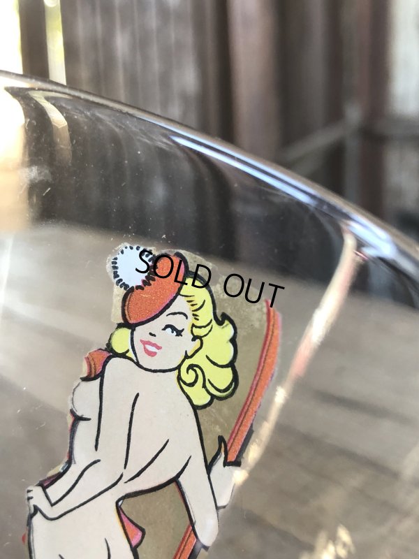 画像4: 50s Vintage Pinup Girl Nude Glass (R439)
