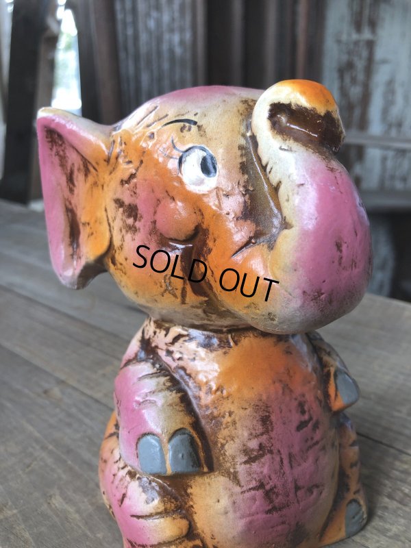 画像7: Vintage Japan Holiday Fair Chalkware Bank Doll Pink Elephant (R450)